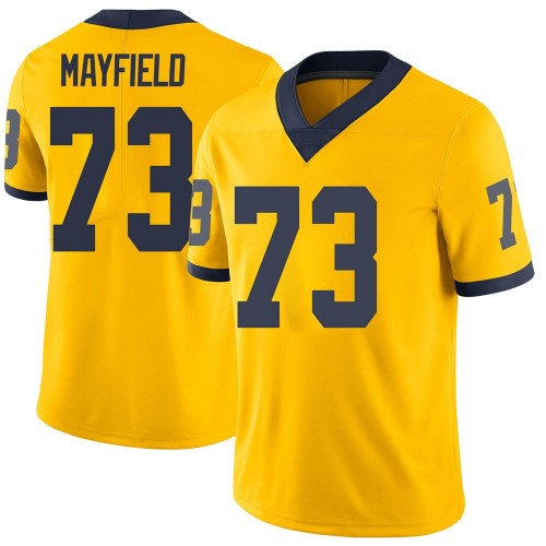 Jalen Mayfield Michigan Wolverines Men's NCAA #73 Maize Limited Brand Jordan College Stitched Football Jersey IQL3654CX